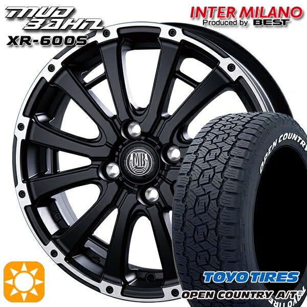 【取付対象】アゲ軽 165/80R14 97/95N トーヨー オープンカントリーA/T3 ホワイトレター インターミラノ マッドバーン XR-600S SGB/RP 14インチ 4.5J 4H100 サマータイヤホイールセット