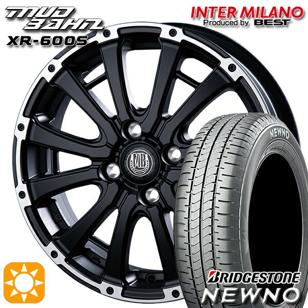 【取付対象】165/60R14 75H ブリヂストン ニューノ インターミラノ マッドバーン XR-600S SGB/RP 14インチ 4.5J 4H100 サマータイヤホイールセット