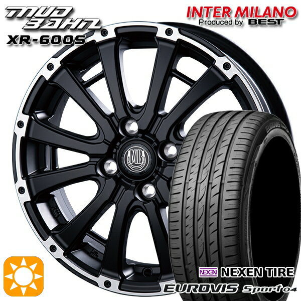 【取付対象】165/60R14 75H ロードストーン ユーロビズ Sport 04 インターミラノ マッドバーン XR-600S SGB/RP 14インチ 4.5J 4H100 サマータイヤホイールセット
