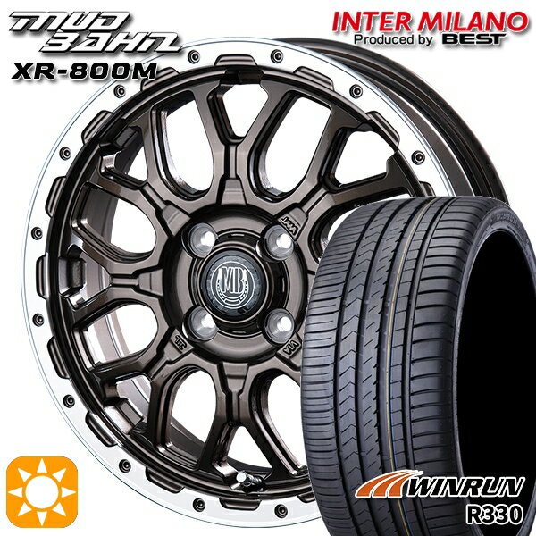 【取付対象】165/50R15 76V XL ウィンラン R330 インターミラノ マッドバーン XR-800M GBR/RP 15インチ 4.5J 4H100 サマータイヤホイールセット