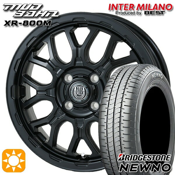 【取付対象】エブリィワゴン 165/60R14 75H ブリヂストン ニューノ インターミラノ マッドバーン XR-800M MBK（限定カラー） 14インチ 4.5J 4H100 サマータイヤホイールセット