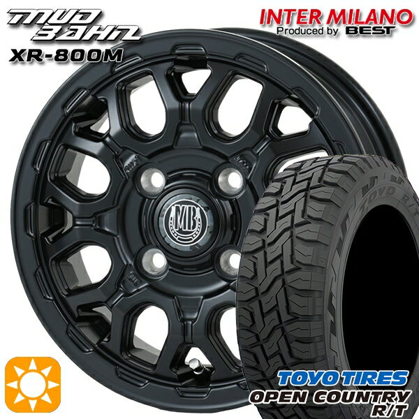 【0と5のつく日はP5倍！】 軽トラ 145/80R12 80/78N LT トーヨー オープンカントリー R/T インターミラノ マッドバーン XR-800M MBK（限定カラー） 12インチ 4.0J 4H100 サマータイヤホイールセット
