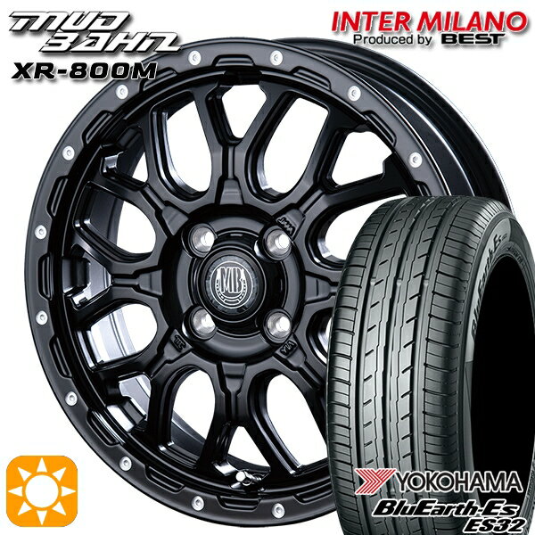 【取付対象】165/50R15 73V ヨコハマ ブルーアース ES32 インターミラノ マッドバーン XR-800M MBK/PP 15インチ 4.5J 4H100 サマータイヤホイールセット