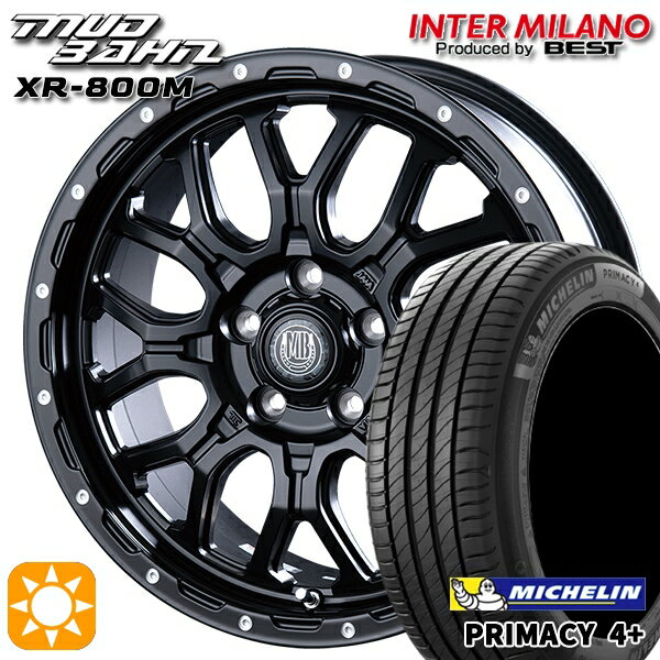 【取付対象】225/50R17 98Y XL ミシュラン プライマシー4プラス インターミラノ マッドバーン XR-800M MBK/PP 17インチ 7.0J 5H114.3 サマータイヤホイールセット