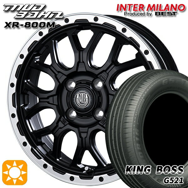 【取付対象】165/60R14 75H キングボス G521 インターミラノ マッドバーン XR-800M MBK/RP 14インチ 4.5J 4H100 サマータイヤホイールセット