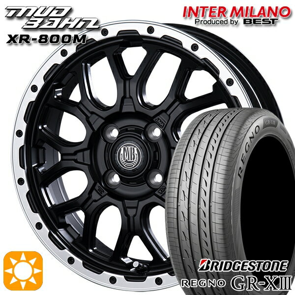 【取付対象】155/65R14 75H ブリヂストン レグノ GR-X3 インターミラノ マッドバーン XR-800M MBK/RP 14インチ 4.5J 4H100 サマータイヤホイールセット