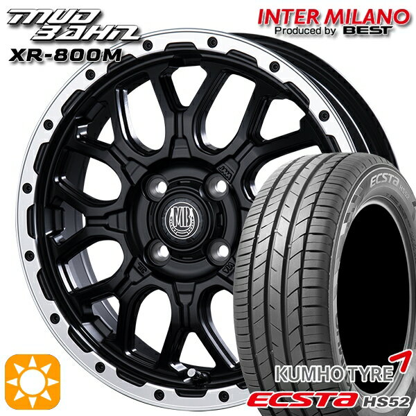 【取付対象】195/45R16 84V XL クムホ エクスタ HS52 インターミラノ マッドバーン XR-800M MBK/RP 16インチ 6.5J 4H100 サマータイヤホイールセット