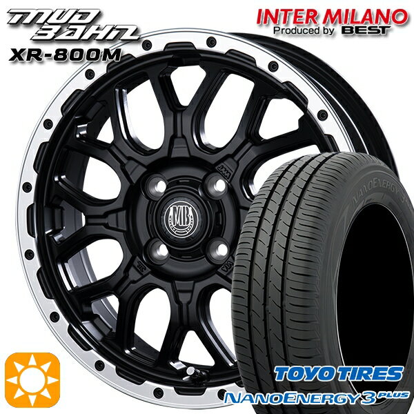 【取付対象】195/45R16 80W トーヨー ナノエナジー3プラス インターミラノ マッドバーン XR-800M MBK/RP 16インチ 6.5J 4H100 サマータイヤホイールセット