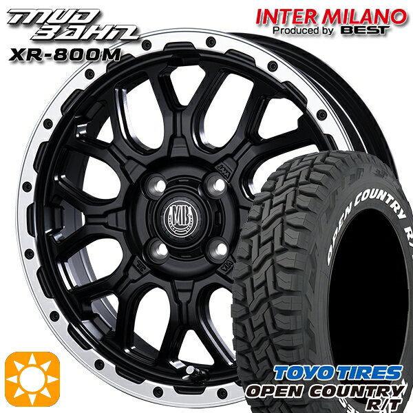 【取付対象】155/65R14 75Q WL トーヨー オープンカントリー R/T ホワイトレター インターミラノ マッドバーン XR-800M MBK/RP 14インチ 4.5J 4H100 サマータイヤホイールセット