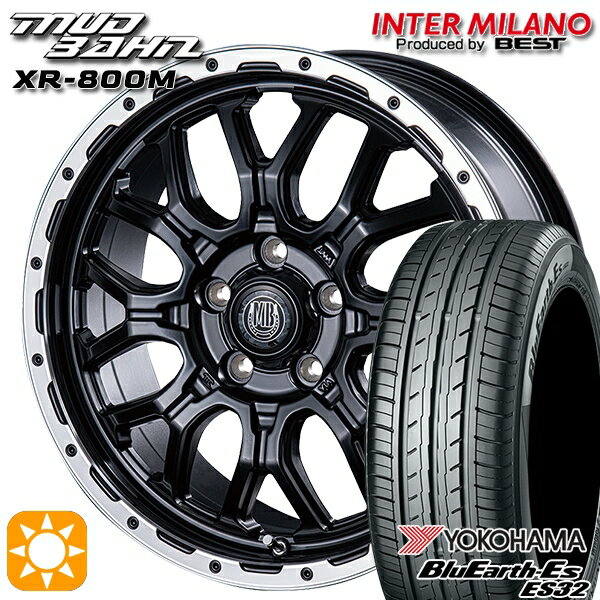 【取付対象】アイシス ノア 215/45R17 91V XL ヨコハマ ブルーアース ES32 インターミラノ マッドバーン XR-800M MBK/RP 17インチ 7.0J 5H114.3 サマータイヤホイールセット