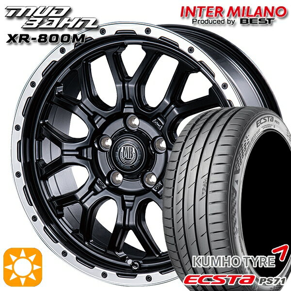 【取付対象】アイシス ノア 215/45R17 91W XL クムホ エクスタ PS71 インターミラノ マッドバーン XR-800M MBK/RP 17インチ 7.0J 5H114.3 サマータイヤホイールセット