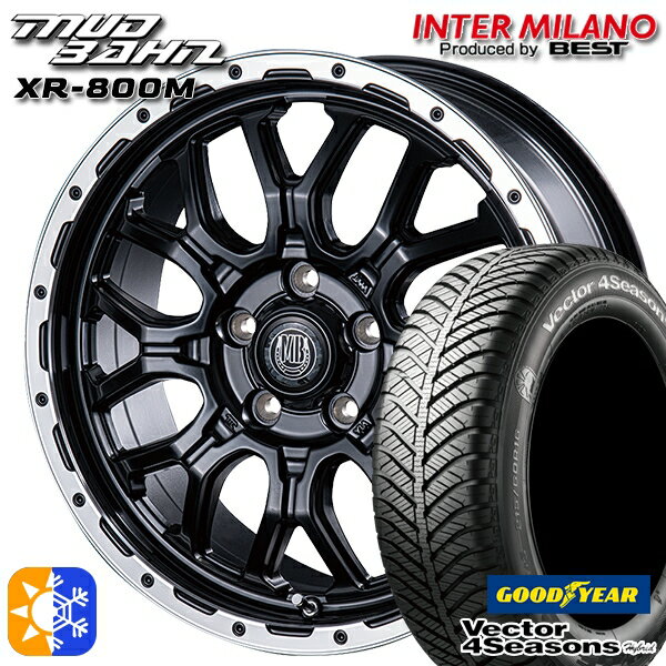 リーフ レヴォーグ 215/50R17 95H XL グッドイヤー ベクター フォーシーズンズ インターミラノ マッドバーン XR-800M MBK/RP 17インチ 7.0J 5H114.3 オールシーズンタイヤホイールセット