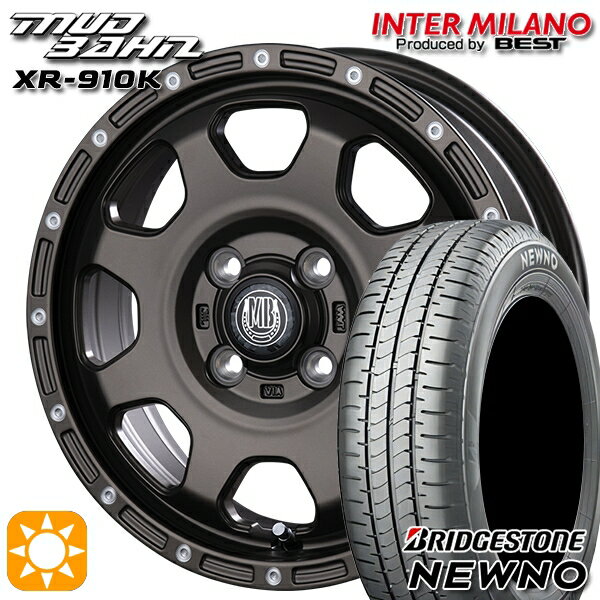 【取付対象】165/50R15 73V ブリヂストン ニューノ インターミラノ マッドバーン XR-910K MBR/PP 15インチ 4.5J 4H100 サマータイヤホイールセット