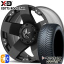 225/65R17 106H XL ダンロップ ALL SEASON MAXX AS1 KMC XD775 ROCKSTAR 17インチ 8.0J 5H114.3 マットブラック オールシーズンタイヤホイールセット