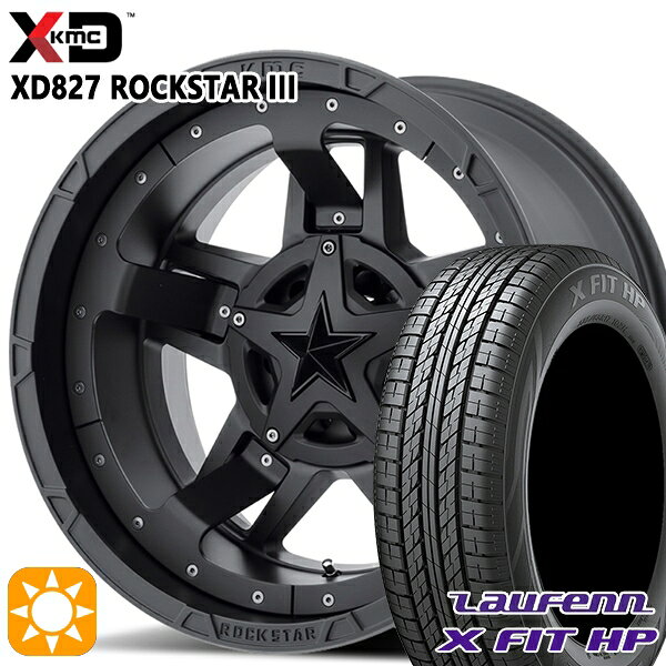 【取付対象】225/65R17 102H ラウフェン X FIT HP LA41 KMC XD827 ROCKSTAR III 17インチ 8.0J 5H114.3 MATTE BLACK(w/Black Accents) サマータイヤホイールセット
