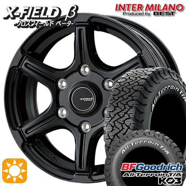 【取付対象】200系ハイエース 195/80R15 107S RWL BFグッドリッチ オールテレーン T/A KO3 インターミラノ クロスフィールドベータ ブラック 15インチ 6.0J 6H139.7 +33 サマータイヤホイールセット