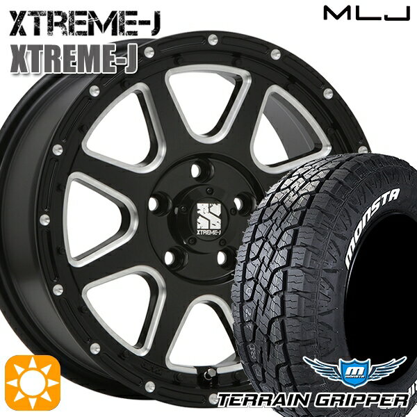 【取付対象】JEEPラングラー 265/65R17 116T XL モンスタ テレーングリッパー MLJ エクストリームJ グロスブラックミルド 17インチ 7.5J 5H127 サマータイヤホイールセット