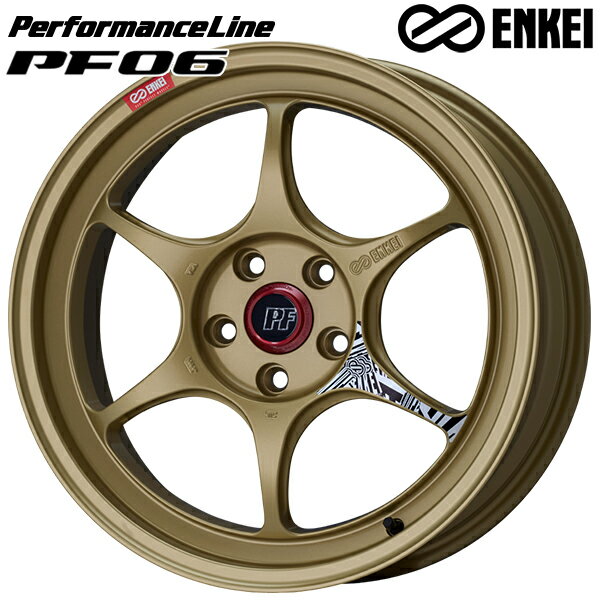18インチ 9.0J 5H114.3 +28 ENKEI エンケイ パフォーマンスライン PF06 ゴールド アルミホイール単品 4本（1台分）送料無料/代金引換不可