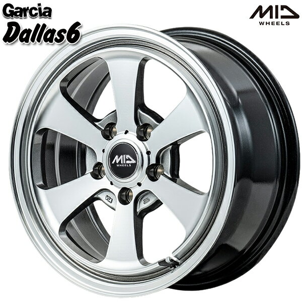 16インチ 7.0J 5H114.3 +40 MID Garcia Dallas6 ガルシア ダラス6 ポリッシュ/ライングレー アルミホイール単品 4本（1台分）送料無料