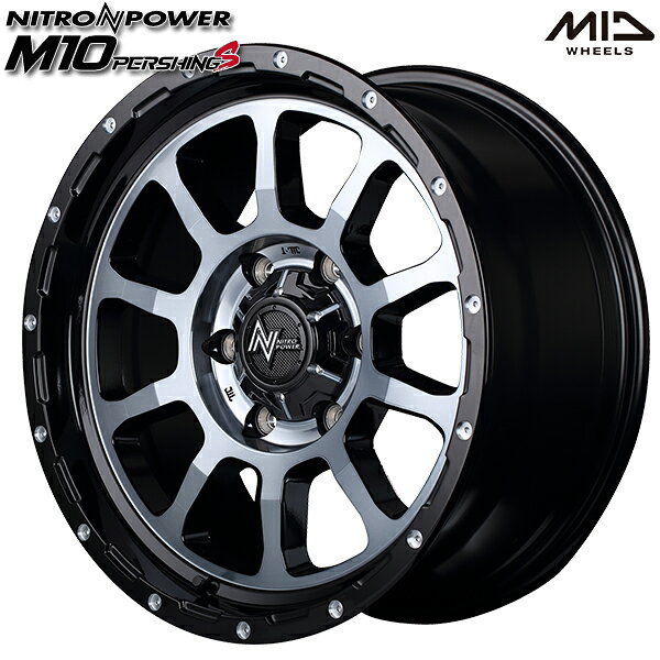 16インチ 6.5J 6H139.7 +38 MID ナイトロパワー M10パーシング ブラック/D ...