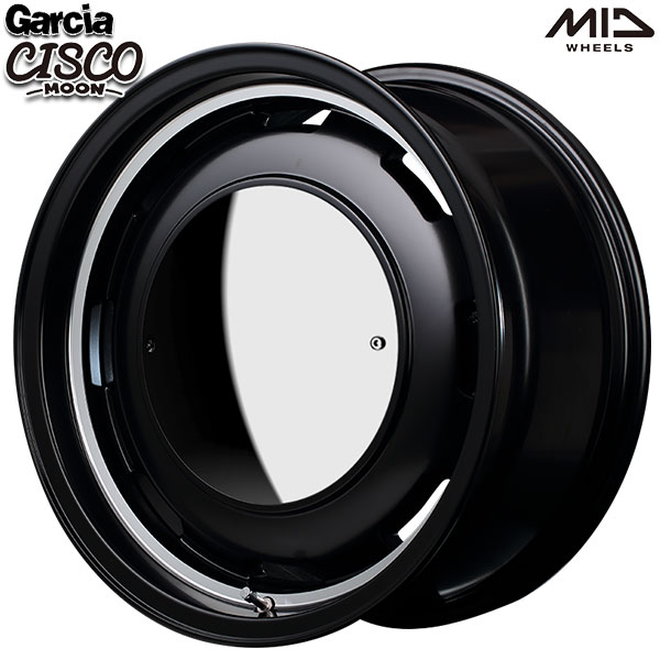 15インチ 6.0J 6H139.7 +33 MID ガルシア シスコムーン セミグロスブラックリムヴァーレイポリッシュ アルミホイール単品 1本 4本以上送料無料