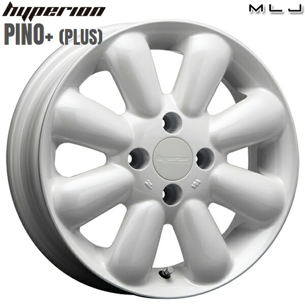 14インチ 4.5J 4H100 +43 MLJ ハイペリオン ピノプラス パールホワイト アルミホイール単品 1本 4本以上送料無料