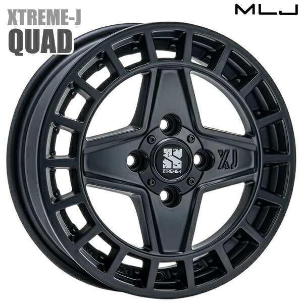 MLJ エクストリームJ QUAD サイズ：12インチ 4.0J HOLE/PCD：4H 100 インセット：43 カラー：サテンブラック（SB） アルミホイール単品 4本（1台分）送料無料