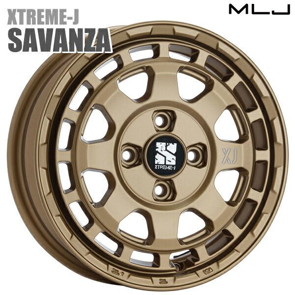 MLJ エクストリームJ SAVANZA サイズ：14インチ 4.5J HOLE/PCD：4H 100 インセット：43 カラー：マットブロンズ（BR） アルミホイール単品 4本（1台分）送料無料