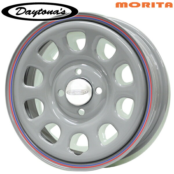 MRT デイトナズ サイズ：14インチ 6.0J HOLE/PCD：4H 100 インセット：30 カラー：グレー（レッド/ブルーライン） スチールホイール単品 1本 4本以上送料無料