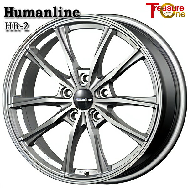 17インチ 7.0J 5H114.3 +38 トレジャーワン ヒューマンライン HR2 ダークグレー アルミホイール単品 4本（1台分）送料無料