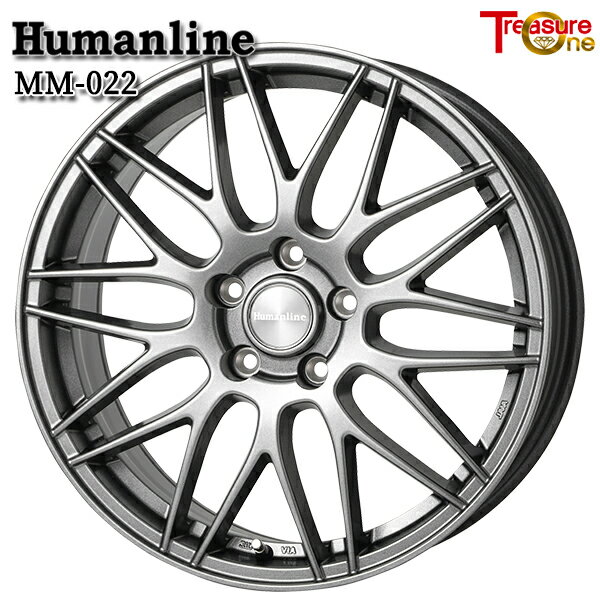 17インチ 7.0J 5H114.3 +48 トレジャーワン ヒューマンライン MM022 ダークグレー アルミホイール単品 1本 4本以上送料無料