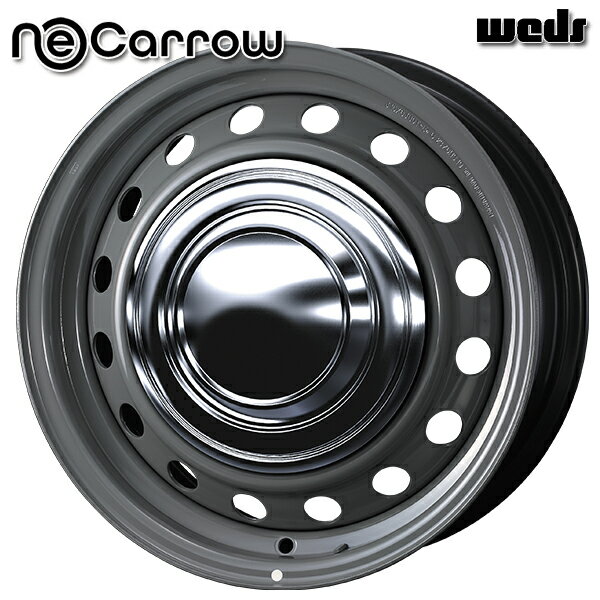 15インチ 6.5J 6H139.7 +35 Weds ウェッズ ネオキャロ グレー/クロームキャップ スチールホイール単品 1本 4本以上送料無料/代金引換不可 テーパー座・球面座共用ナット座
