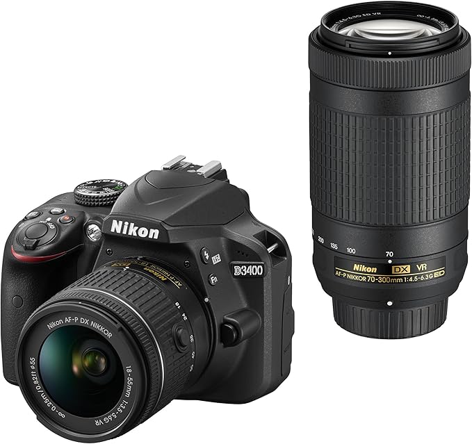★【中古品】Nikon / ニコン デジタル一眼レフカメラ D3400 ダブルズームキット ブラック 2016年式
