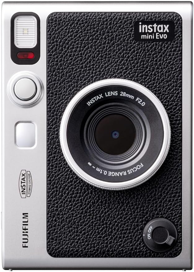 ★【中古品】【ケース付き】FUJIFILM / 富士フイルム instax mini Evo ブラック ハイブリッドインスタン..