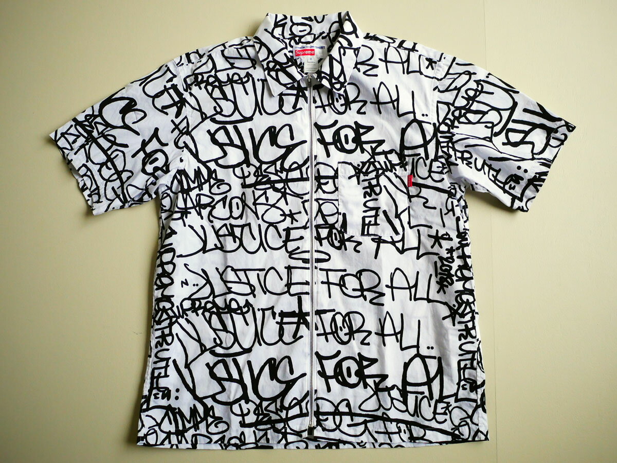 【中古・美品】18fwモデル Supreme × COMME des GARCONS SHIRT シュプリーム コムデギャルソン グラフィック 半袖シャツ SIZE M S1FW18 2