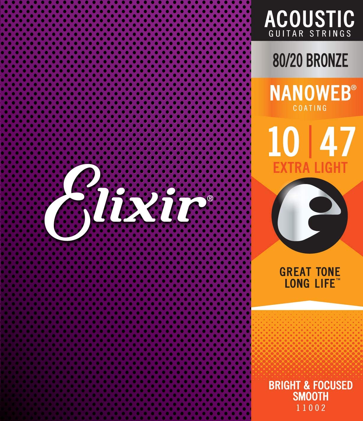 ■Elixir エリクサー #11002 NANOWEB コーティング 80/20 BRONZE Extra Light 80/20ブロンズ エクストラ ライト 010-047 アコースティックギター弦