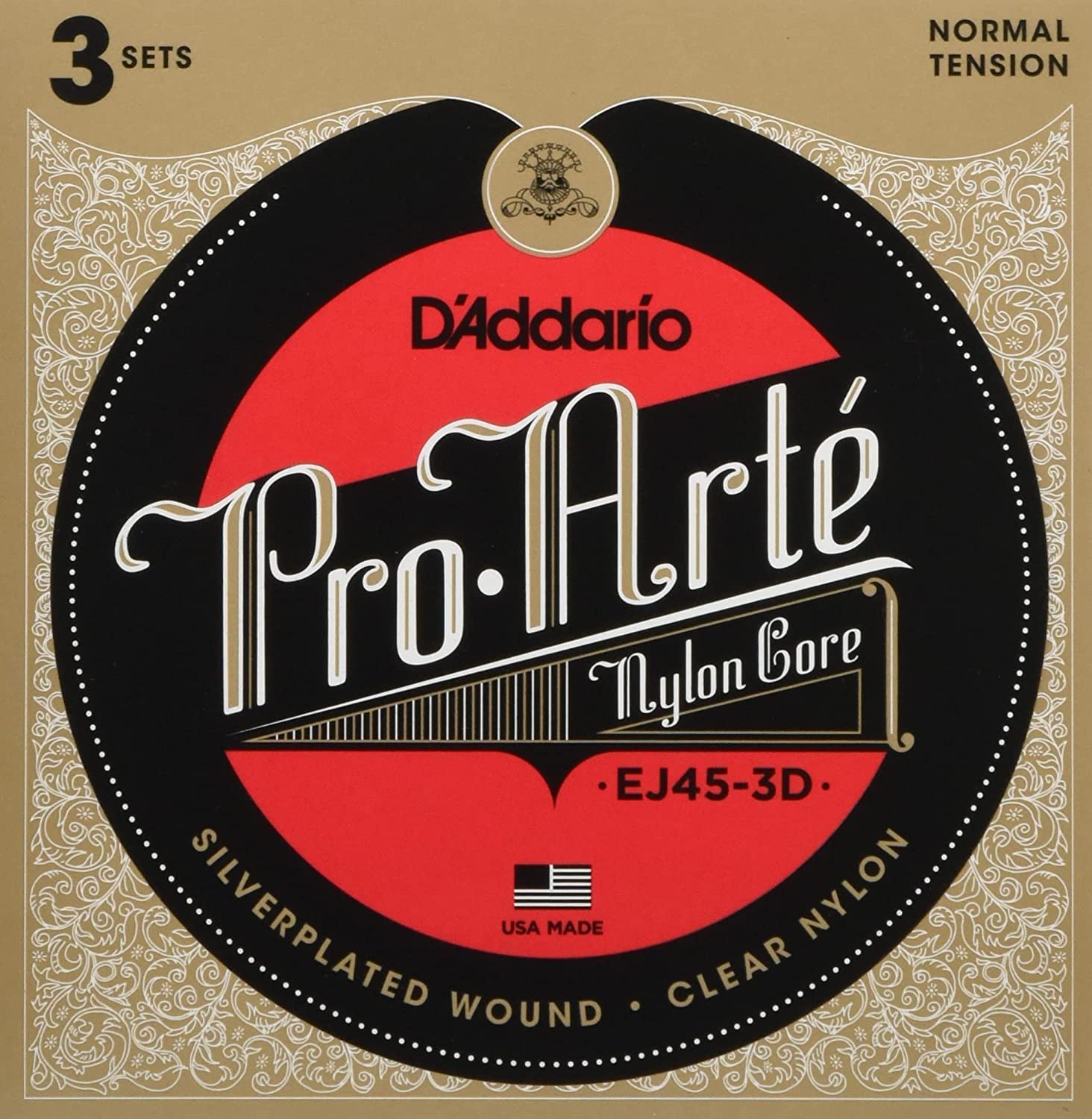 ڿʡۡڹʡD'Addario ꥪ EJ45-3D ץ Silver/Clear Normal 028-043 3setѥå 饷å