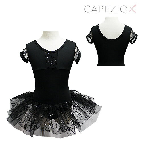 Capezio スカート付レオタード|フレンチスリーブ CAP SLEEVE TUTU DRESS【こども・子ども】バレエ用品 バレエレオタード【カペジオ】子供〜ジュニア用 在庫限り【股クローズ】|