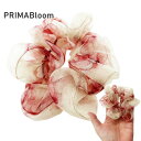 花柄オーガンジーシュシュ PRIMABloom| ハンドメイド【プリマ・ブルーム】日本製 ヘアゴム【ジュニア・おとな・大人】バレエ用品|