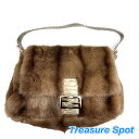 FENDI フェンディ マンマバケット ブラウン ミンク×パイソン ハンドバッグ 【トレジャースポット】 【中古】(4)