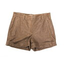 BRUNELLO CUCINELLI ブルネロクチネリ レザーショートパンツ #40 7号 羊革 ブラウン 未使用展示品 【トレジャースポット】【中古】