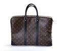 ルイ・ヴィトン LOUIS VUITTON 書類バッグ ビジネスバッグ ポルトドキュマンヴォワヤージュ モノグラムマカサー ネームタグ 送料無料【トレジャースポ...