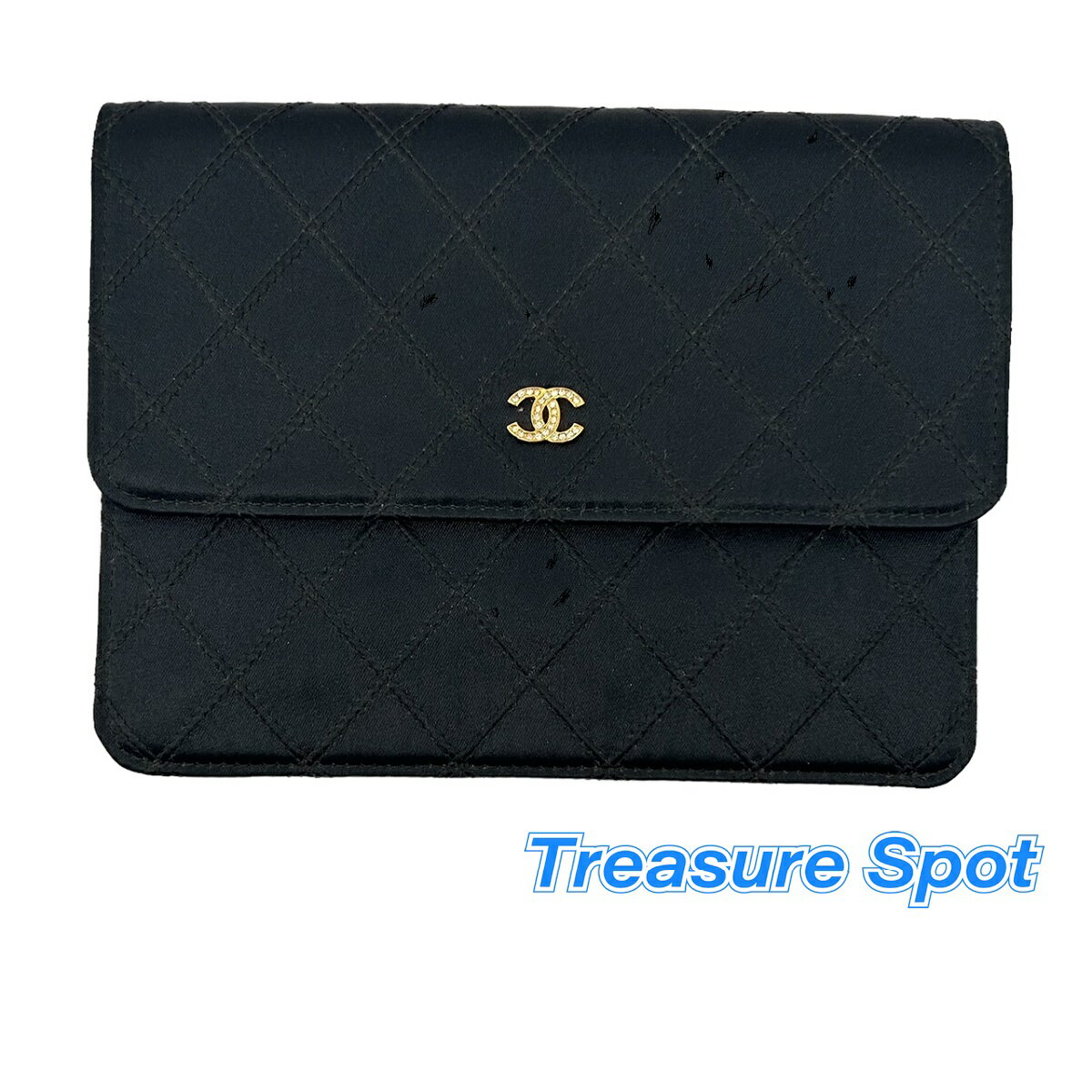 シャネル CHANEL サテン財布 サテン ブラック 【トレジャースポット】 中古