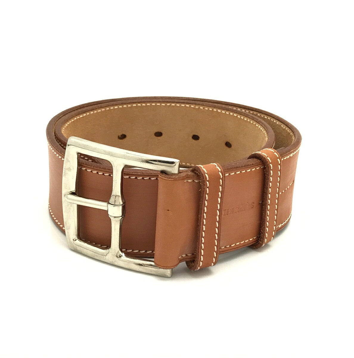 エルメス　HERMES　ベルト　ベージュ　ブラウン系　レザー　＃65　レディース　○X刻印　【トレジャースポット】【中古】