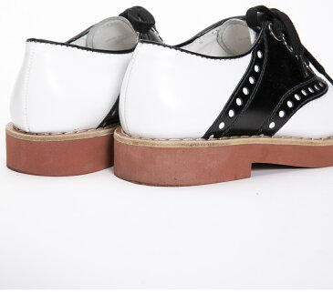 ミュウミュウ MIUMIU 靴 ホワイト×ブラック #35.5 レザー 【トレジャースポット】【中古】