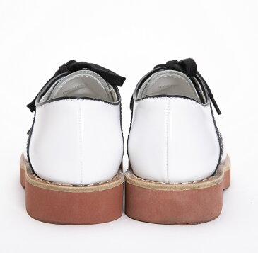 ミュウミュウ MIUMIU 靴 ホワイト×ブラック #35.5 レザー 【トレジャースポット】【中古】