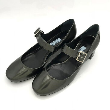 PRADA　プラダ　パンプス　メタリックグレー　レザー　#36.5　【トレジャースポット】【中古】