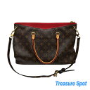 ルイヴィトン LOUIS VUITTON LV パラスMM モノグラム レッド レザー ハンドバッグ ショルダーバッグ 送料無料 【中古】【トレジャースポット】(4)