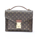 ルイヴィトン LOUIS VUITTON モンソー（鍵なし） モノグラム ブラウン 2WAYバッグ ハンドバッグ ななめ掛け ショルダーストラップ付き 【トレジャースポット】【中古】