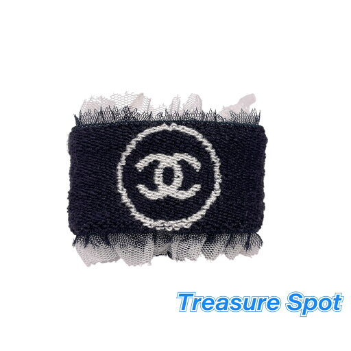 シャネル リストバンド ネイビー ココマーク レース CHANEL 送料無料【中古】【トレジャースポット】 シャネル リストバンド ネイビー ココマーク レース CHANEL 送料無料【中古】【トレジャースポット】